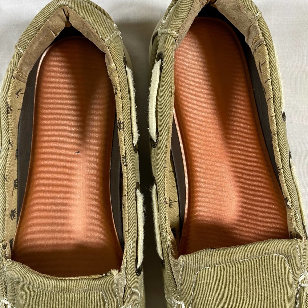 Margaritaville Soles Of The Tropics Womens 8 Canvas Boat Shoes Olive Army Green - Picture 7 of 10